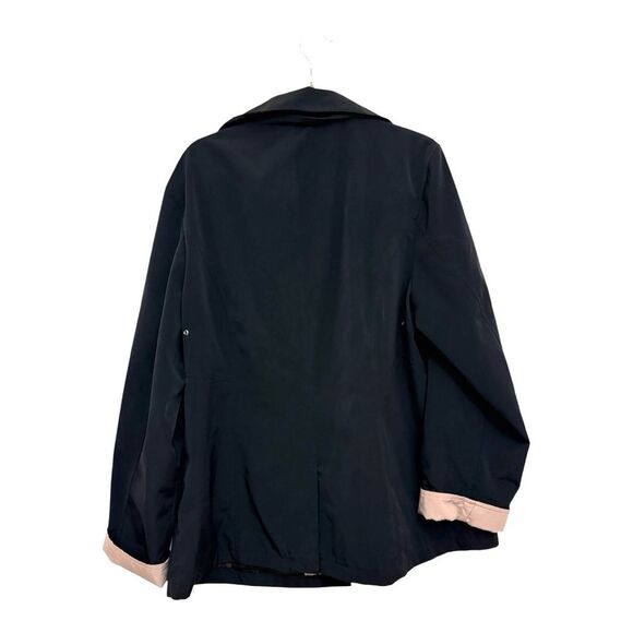 White Stag 2X Black Trench Coat Plus Size Lightweight Classic Minimalist - Picture 5 of 7